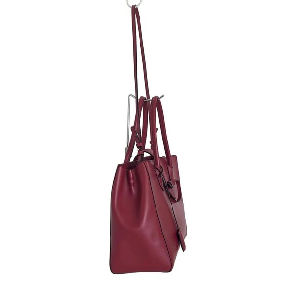 EMPORIO ARMANI - Bordeaux Leather Tote Bag - Picture 2 of 8